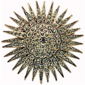 Resim Güneş Swarovski Taşlı Elmas Montür Yaka İğnesi Broş Altın 