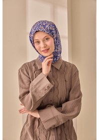 Resim Silk Home Soft Eşarp 73091-03 Vizon, Lacivert, Krem 