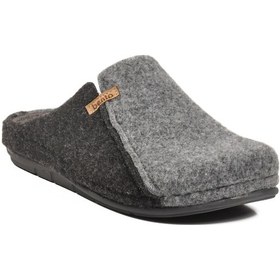 Resim Gri Siyah Anatomik Keçe Erkek Ev Terlik K-63.007 M Gri-siyah 