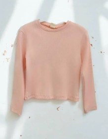Resim Kız Çocuk Pamuklu Kaşkorse Crop Bluz-14352 Somon 