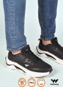 Resim WALKWAY Siyah Fileli Hafif Esnek Memory Foam Erkek Spor Ayakkabı Tirispol M 
