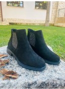 Resim Pabuçhan 0639 Taşlı Topuksuz Kadın Bot Siyah 