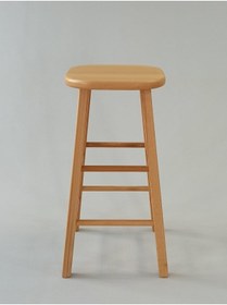 Resim Özer Aldoğan 70cm Ahşap Bar Taburesi Cilalı 