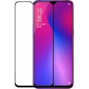 Resim Microcase Oppo F9 / F9 Pro Tam Kaplayan Çerçeveli Tempered Ekran Koruyucu - Siyah 