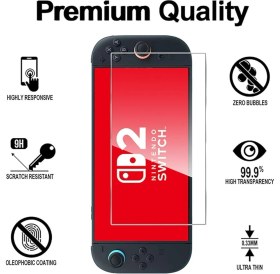 Resim Konsol İstasyonu Nintendo Switch 2 Kırılmaz Cam Tempered Glass 