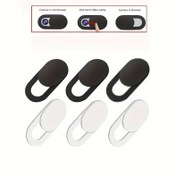 Resim 3 adet Ultra İnce Kamera Kapağı Kaydırıcı Gizlilik Koruma Kamerası Şutör Kalkanı Sticker'ları 