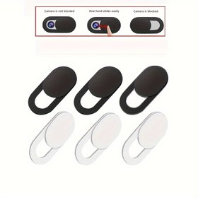 Resim 3 adet Ultra İnce Kamera Kapağı Kaydırıcı Gizlilik Koruma Kamerası Şutör Kalkanı Sticker'ları 