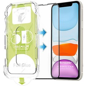 Resim Microsonic Apple Iphone 11 Magic Uygulama Aparatlı Tam Kapatan Ekran Koruyucu Siyah 