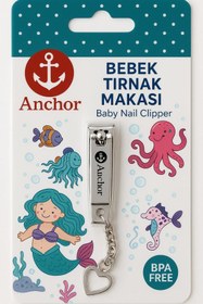 Resim Hype Store SUWORS Anchor Zincirli Bebek Tırnak Makası – Paslanmaz Çelik, Kalpli Uç, Güvenli Kesim, Ergonomik Ta 