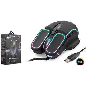 Resim Büro Ev Ofis Bilgisayarı İçin Siyah 6400dpı Rgb Bomber Gaming Oyuncu Mouse - 