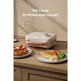 Resim Fressi Tost Ve Waffle Makinesi | Çıkarabilir Yapışmaz Plakalı | 3 Ayrı Plaka | 