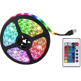 Resim Dianziye 2m 120 Led 2835 Usb Işık Şeridi, 16 Renkli Kumanda Kontrollü Tv Arka Aydınlatma Seti 24 Tuşlu Kumanda 