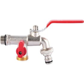 Resim Hombey 20mm Bakır Su Arıtma Ve Bahçe Muslukları, Çıkarılabilir Kırmızı Valfli, Kalınlaşmış Vana Gövdesi, Tek Açık Çıkış 