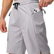 Resim Men's Plus Size Cargo Şortları, Cep Detaylı Düğmeli Kısa Pantolonlar, Rahat ve Şık Tarz İçin Solid Renkli Dizayn 