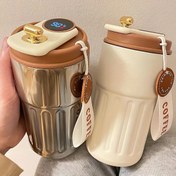 Resim 1 adet, Sıcaklık Gösterge Li Seyahat Kupa, 450ml Paslanmaz Çelik Vakumlu Bardaklar, Taşınabilir Kahve Kupaları, Yaz Kış İçecekleri, Doğum Günü Hediyeleri, Tatil Hediyeleri, Noel Hediyeleri, Yeni Yıl Hediyeleri 