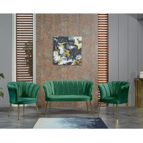 Resim Grass steel metal Papatya Çay Seti, Balkon, Salon, Ofis, Cafe Koltuk Takımı 2+1+1 