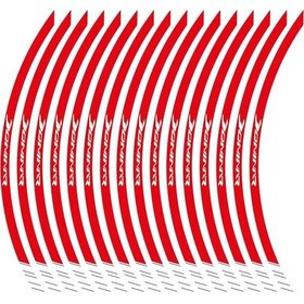 Resim Bajaj Dominar 250-400 Baskılı Kırmızı İki Renk Jant Sticker Etiket Modeli 