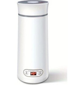 Resim Cordial Beyaz Balashov 300w Taşınabilir Elektrikli Çay Makinesi 304 Paslanmaz Çelik Led Ekran Sıcaklık Kontrol 350ml Seyahat Dostu 