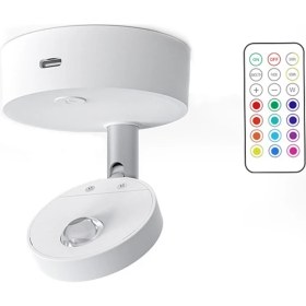 Resim Sanning Kablosuz LED Spot Uzaktan Kumanda Dolap Spot Yatak Odası Için Rgb Spot Şarap Dolabı Işıkları Dekoratif (Yurt Dışından) 