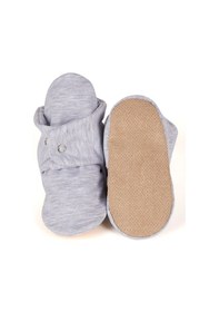 Resim Organik Pamuk Kaydırmaz Taban Çıtçıtlı Melanj Panduf Gri Melanj 