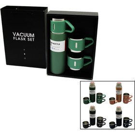 Resim Go İthalat ÇANTALI 500ML 3 PARÇA BARDAKLI ÇELİK TERMOS SETİ (5224) 