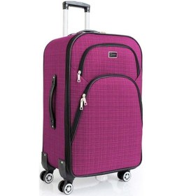 Resim Orta Boy 4 Teker Kumaş Valiz Fuşya 1081 Fuşya 
