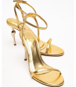 Resim Luvishoes Luvi Shoes Jasmin Altın Cilt Tek Bantlı Kadın Topuklu Ayakkabı Altın 