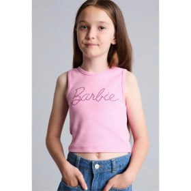Resim DeFacto Barbie Bisiklet Yaka Atlet Kız Çocuk H7261A826HS 