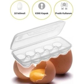Resim Ceviz Medikal® 10 Bölmeli Kilitli Kapaklı Yumurtalık Saklama Kutusu YU110 