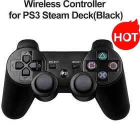 Resim Siyah-sony Ps3 Denetleyici Joystick Gamepad Playstation 3 Için Kablosuz Bluetooth Joypad Süper Ince Pc Buhar Güverte Oyun Konsolu Kolu 