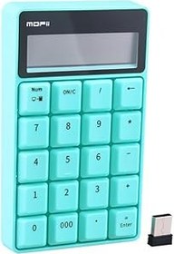 Resim kosingna SK-657 Kablosuz Klavye Muhasebe Ofisi Mavi için LED Ekranlı 20 Tuşlu Sayısal Klavye Taşınabilir Hesap Makinesi 