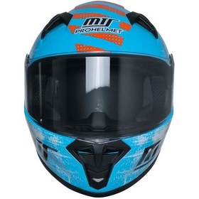 Resim Motoanl Motosiklet Mini Çocuk Full Face Ce Sertifikalı Kapalı Kask Mavi 