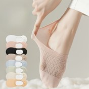 Resim 6 Çift Kadınlar İçin Nefes Alabilen Görünmez Ayak Bileği Çorapları - Şık Özel Seri, Karışık Pastel Renkler, Yumuşak Esnek Kumaş, Makinede Yıkanabilir İlkbahar Yaz Günlük ve Resmi Giyim için, Sevimli Çoraplar, Izgara Desen Tasarım, Esnek Yapım 