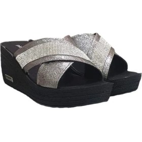 Resim Pierre Cardin Taş Şeritli Dolgu Topuk Günlük Kadın Terlik 