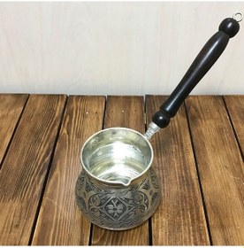 Resim İşlemeli Bakır Tombik Cezve 7 Fincanlık 