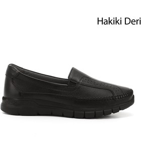 Resim GÖNDERİ(R) Kadın Siyah Dolgu Taban Hakiki Deri Ayakkabı 
