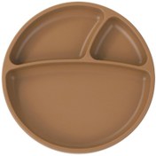 Resim Nessiworld Porsiyon Vakum Tabanlı Silikon Tabak Woody Brown 