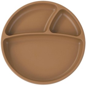Resim Nessiworld Porsiyon Vakum Tabanlı Silikon Tabak Woody Brown 