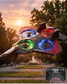 Resim Uzaktan Kumandalı Drone Uçak Led Işıklı 360 Derece Akrobatik Hareket Özellikli 