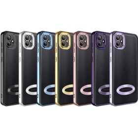 Resim M.TK Moveteck Samsung Galaxy A03 Kılıf Kamera Lens Korumalı Yazı ve Logo Gösterir Parlak Halkalı Şeffaf 