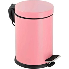 Resim Vinoks Premium Serisi 12 Litre Hacimli Paslanmaz Banyo-Mutfak Pedallı Çöp Kovası Pembe, 12L 