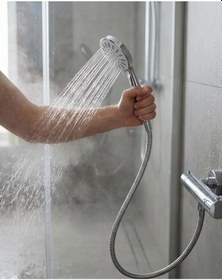 Resim Hnrlıshp Spiral Hortumlu 4 Kademeli Krem El Duşu Başlığı Banyo Duş Seti 