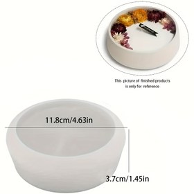 Resim 1 adet Mini Boyutlu Silikon Kase Kalıbı, Yuvarlak Mum Kavanozu Kalıbı, Reçine Alçı Beton Dökümü için Silikon Sukulent Saksı Kalıbı, Silikon Çiçek Saksısı Kalıbı, DIY Sanat El Sanatları için Silikon Depolama Kutusu Kalıbı, Ev Dekoru 