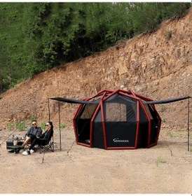 Resim Aerogogo Dahili Pompalı Otomatik Şişirilebilir Kubbe Çadır - Dome Zt04-01 Kırmızı - Siyah 