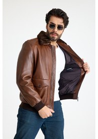 Resim Franko Armondi Pi Lot Model Erkek Deri Ceket E11-klj-2071 Fındık 
