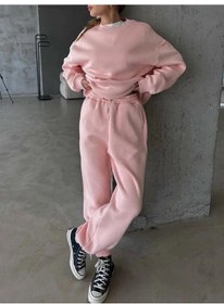 Resim 3 İplik Şardonlu Lastik Paça Eşofman Pembe P510439 Pembe 