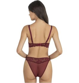 Resim Fabony Bayan Dantelli Bralet Sütyen Külot Takımı 4170 Bordo 