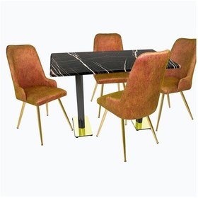 Resim Beymobilya Karanfil Gold Werzalit - Çırağan Gold Masa Takımı (80X120) 