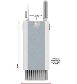 Resim 8'i 1 Arada Çok Fonksiyonlu Elektronik Temizlik Kiti Klavye, Kulaklık, Telefon, Laptop Mt5610 