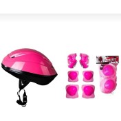 Resim Top Rock Store Pembe Bisiklet Scooter Kask Dizlik Dirseklik Koruyucu Set 